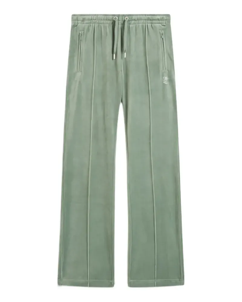 Juicy Couture Velours-Jogginghose mit Diamanté-Logo - Grün Grün