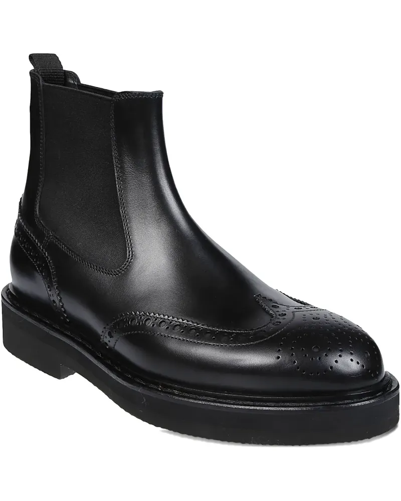 Premiata elastic-panel wingtip boots - Schwarz Schwarz
