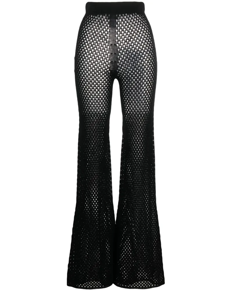 Laneus Semi-transparente Strickhose - Schwarz Schwarz