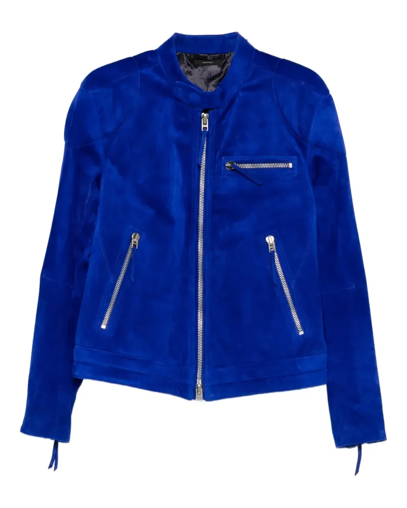 Tom Ford zip-up suede jacket - Blau Blau