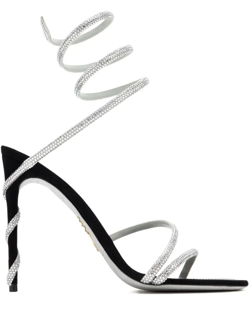 René Caovilla Margot Sandalen mit Spiralverzierung 105mm - Schwarz Schwarz