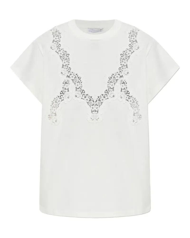 Stella McCartney lace-trimmed T-shirt - Weiß Weiß