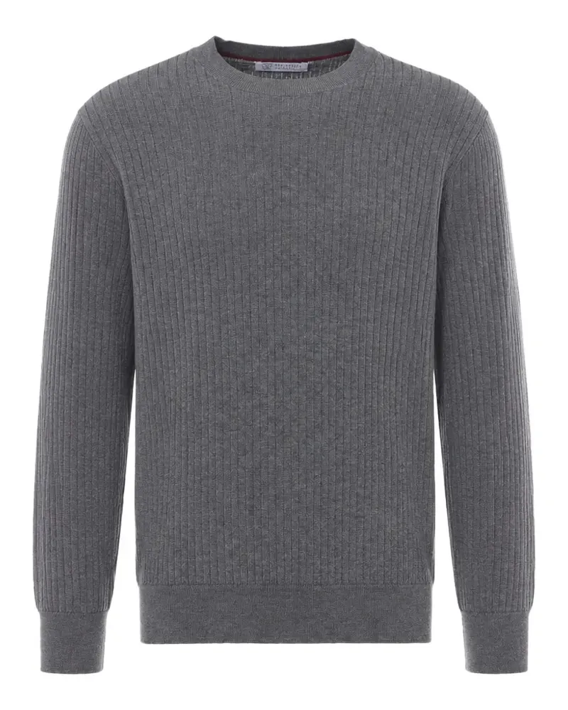Brunello Cucinelli ribbed-knit cotton sweater - Grau Grau