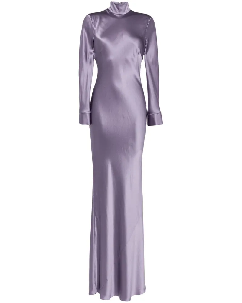 mason by michelle mason Langärmeliges Abendkleid aus Seide - Violett Violett