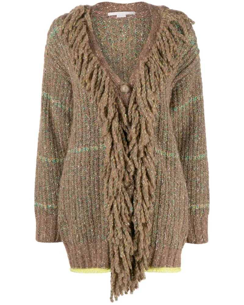 Stella McCartney Strickmantel mit Zopfmuster - Braun Braun