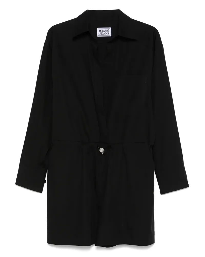 Moschino Playsuit aus Popeline - Schwarz Schwarz