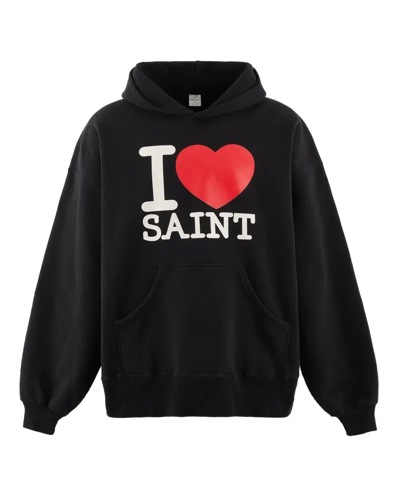 SAINT MXXXXXX Hoodie mit grafischem Print - Schwarz Schwarz