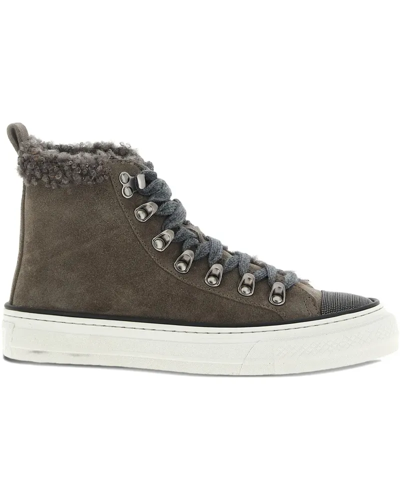 Brunello Cucinelli Sneakers mit Shearling-Besatz - Grau Grau