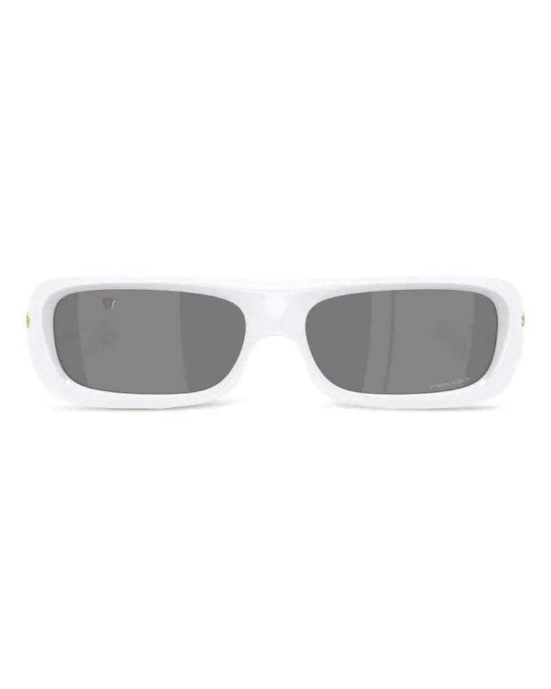 Oakley Permian Sonnenbrille mit eckigem Gestell - Weiß Weiß