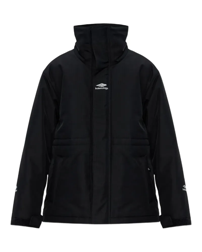 Balenciaga Jacke mit Logo-Stickerei - Schwarz Schwarz