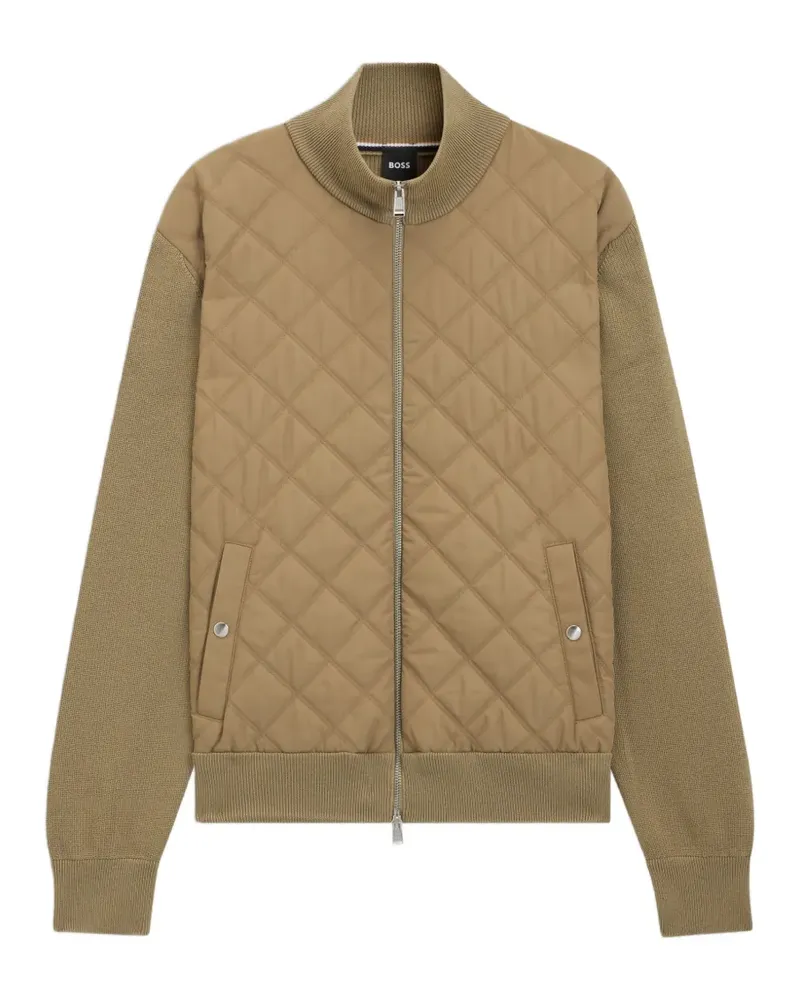 HUGO BOSS quilted zip-up jacket - Nude Nude