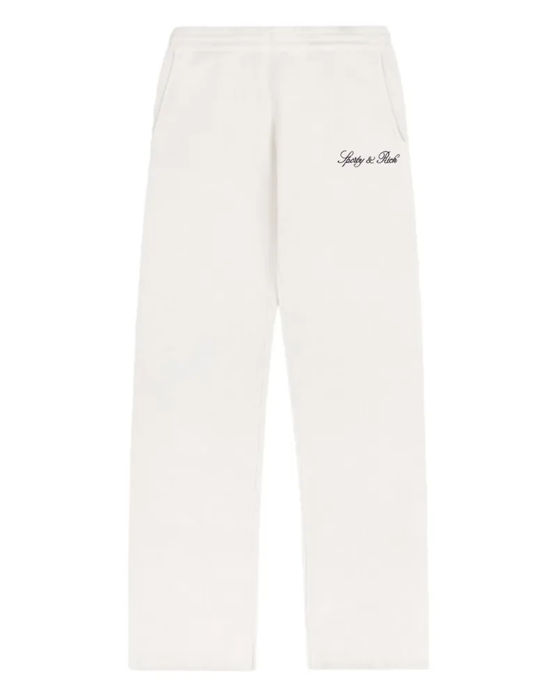SPORTY & RICH Hose mit Logo-Stickerei - Weiß Weiß