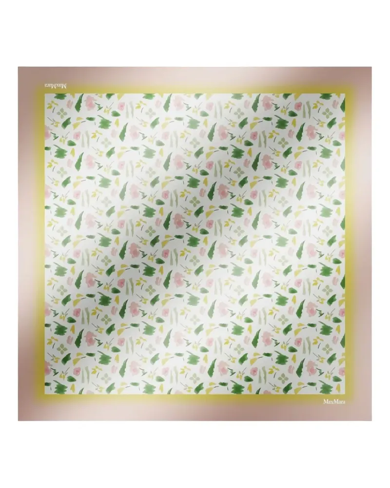Max Mara Seidenschal mit Blumen-Print - Weiß Weiß
