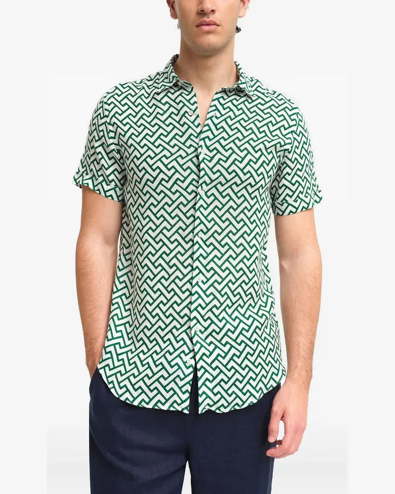 PENINSULA geometric-print shirt - Grün Grün