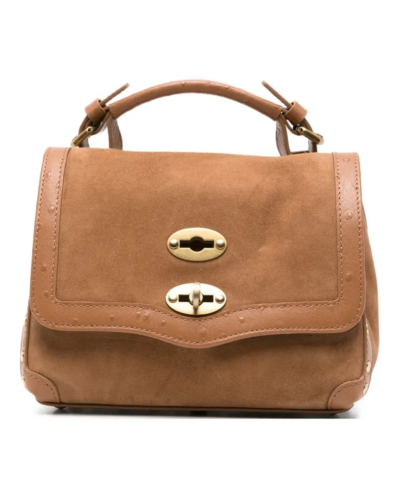 Zanellato mini Postina studded suede tote bag - Braun Braun