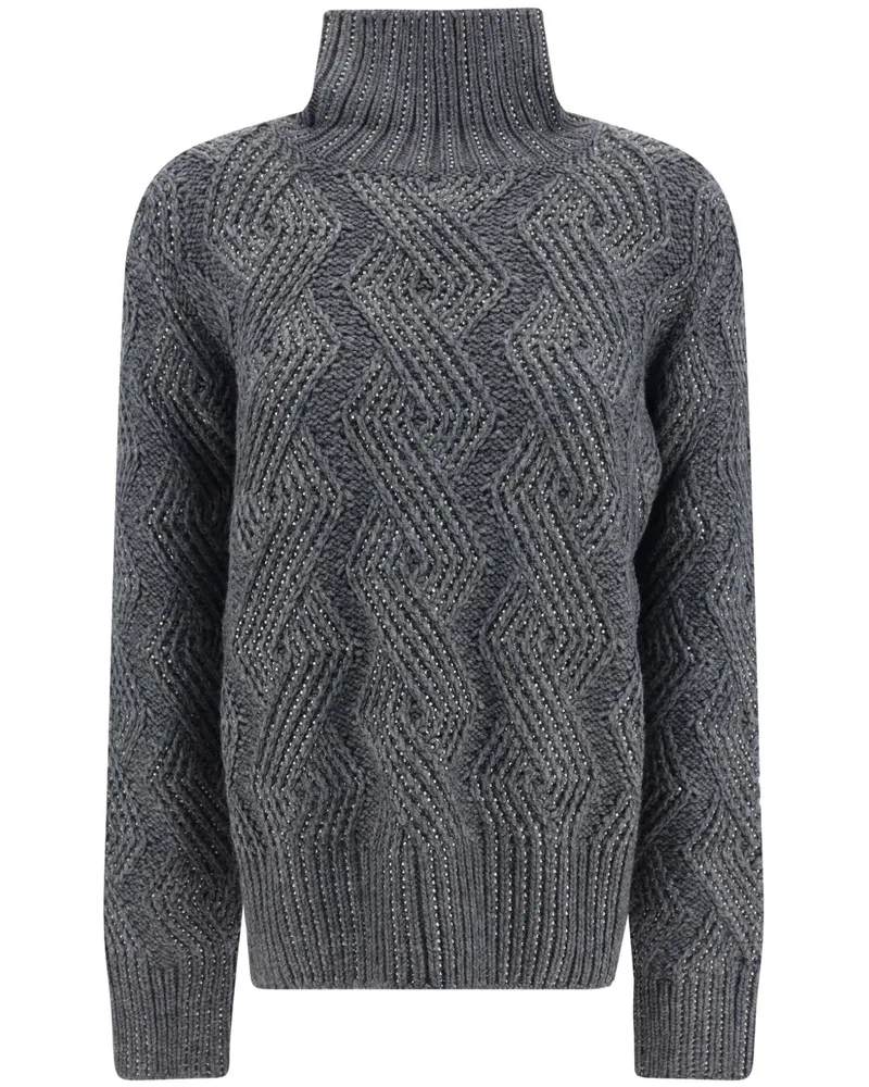 Ermanno Scervino Pullover mit Zopfmuster - Grau Grau