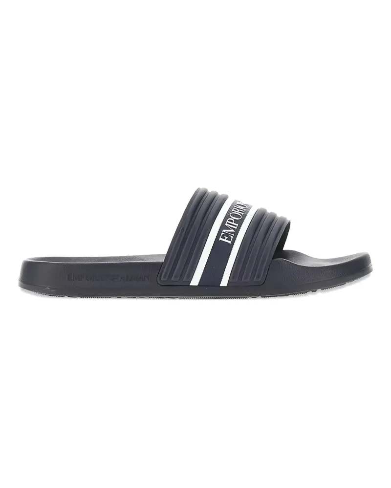 Emporio Armani striped slides - Blau Blau