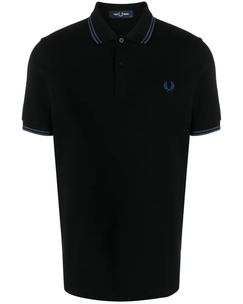 Fred Perry Poloshirt mit Logo-Stickerei - Schwarz Schwarz