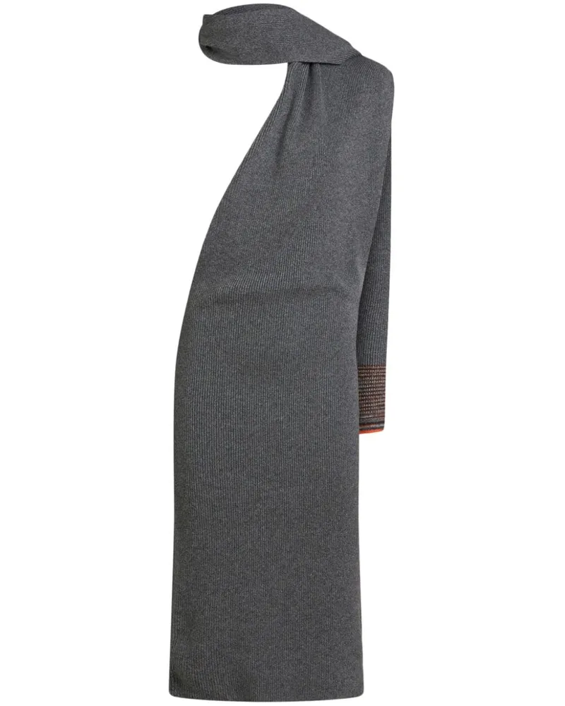 Etro Midikleid aus geripptem Strick - Grau Grau