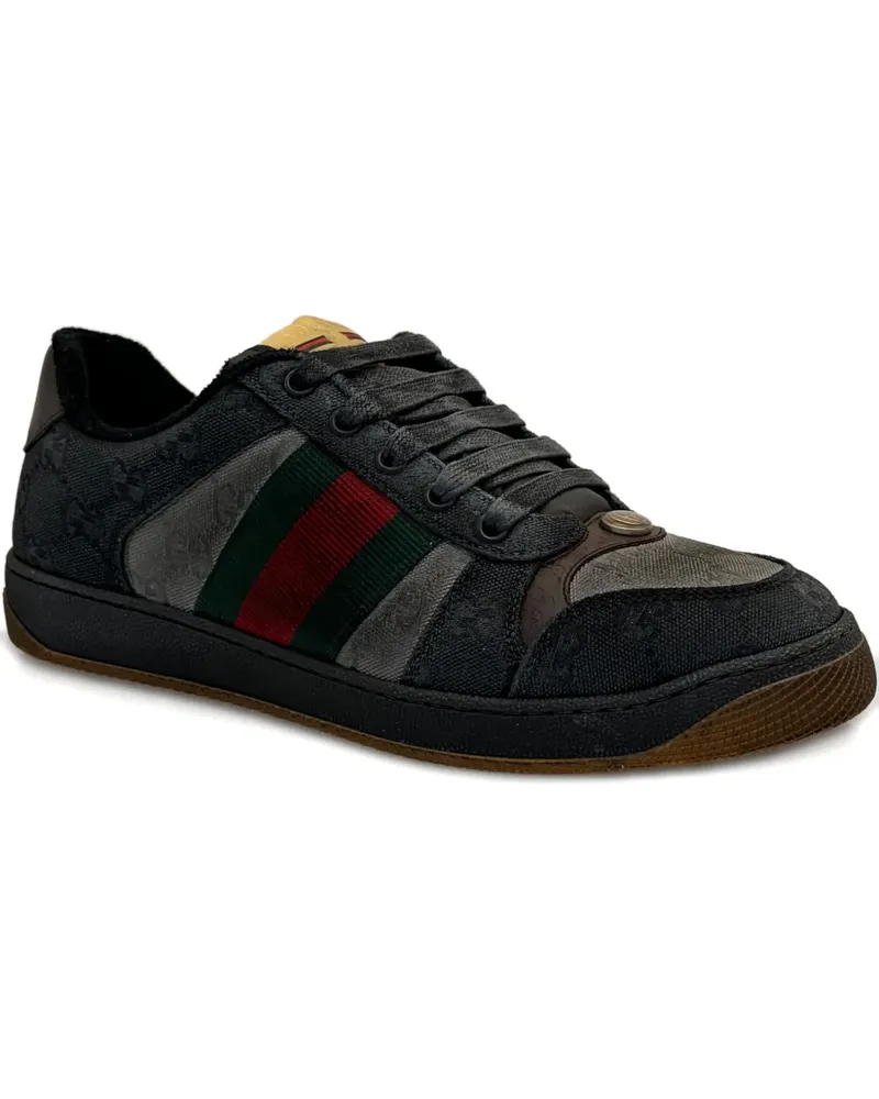 Gucci Gestreifte Screener Sneakers - Schwarz Schwarz