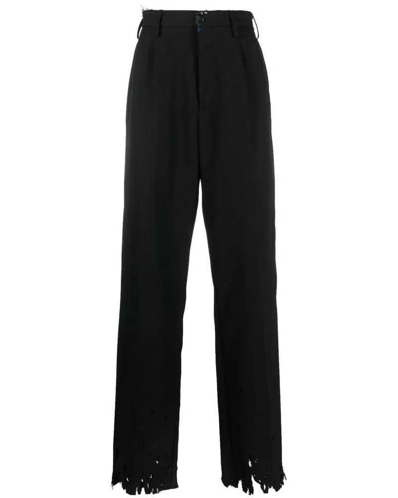 Marni Gerade Hose im Distressed-Look - Schwarz Schwarz