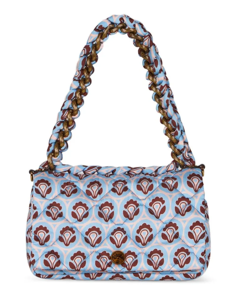 Etro Mittelgroße Bond Schultertasche mit Steppung - Blau Blau