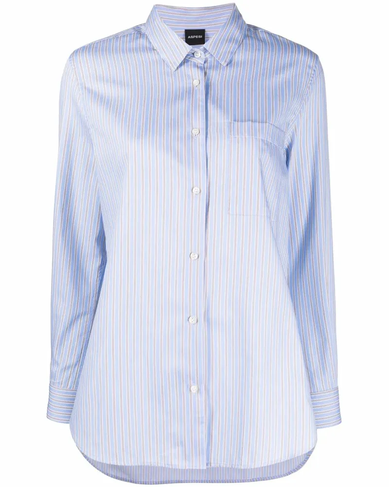 ASPESI Gestreiftes Hemd - Blau Blau