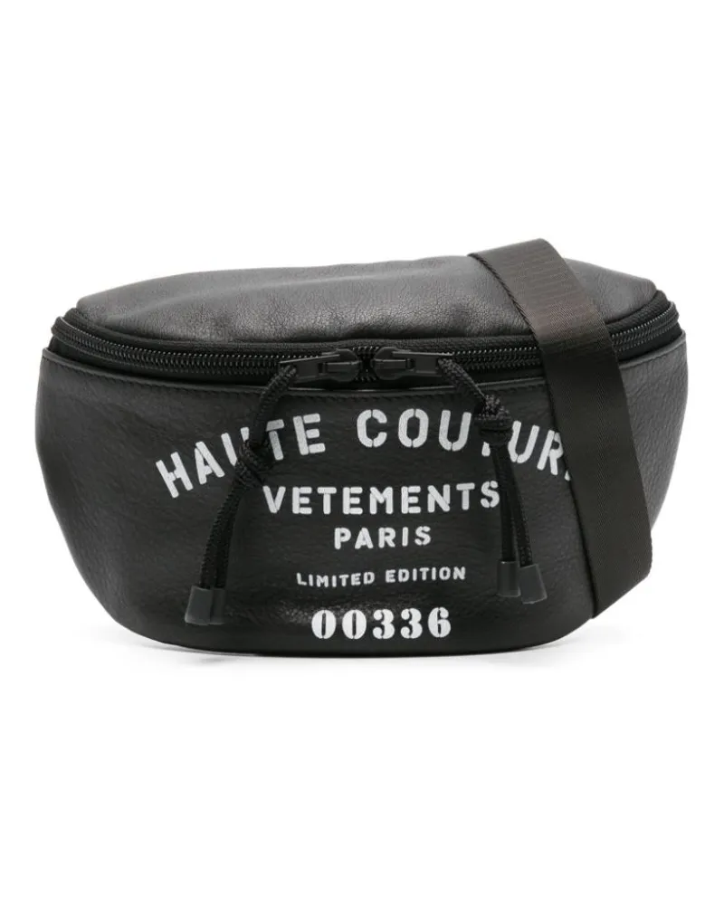 VETEMENTS Gürteltasche mit Logo-Print - Schwarz Schwarz