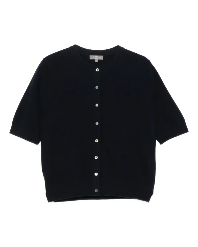 N.Peal Kurzärmeliger Cardigan aus Kaschmir - Blau Blau