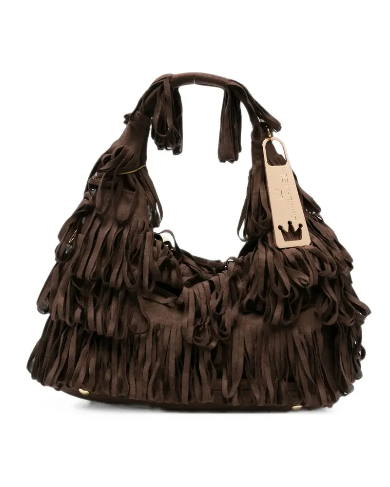 La Milanesa Capucine Clutch mit Fransen - Braun Braun