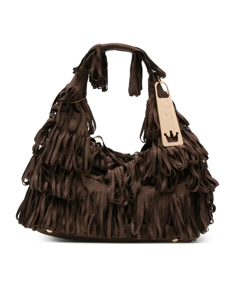 La Milanesa Capucine Clutch mit Fransen - Braun Braun