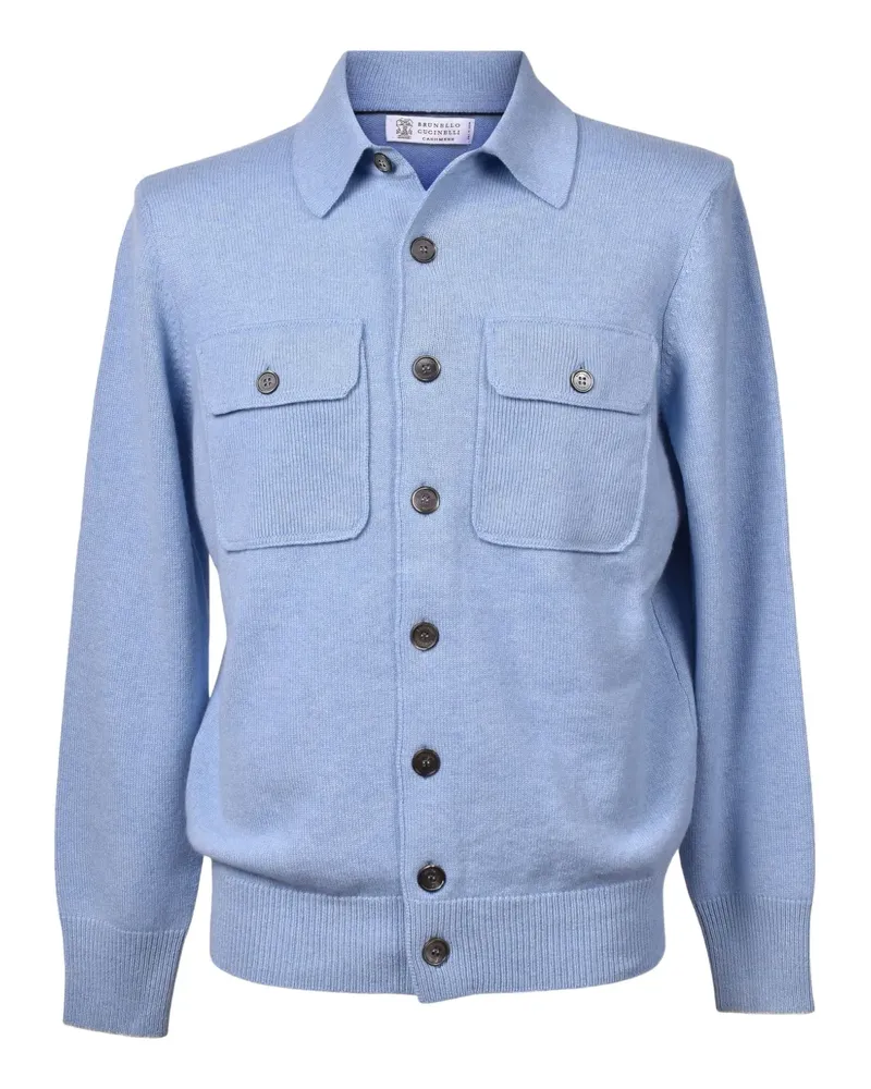 Brunello Cucinelli Geknöpfter Cardigan mit aufgesetzten Taschen - Blau Blau