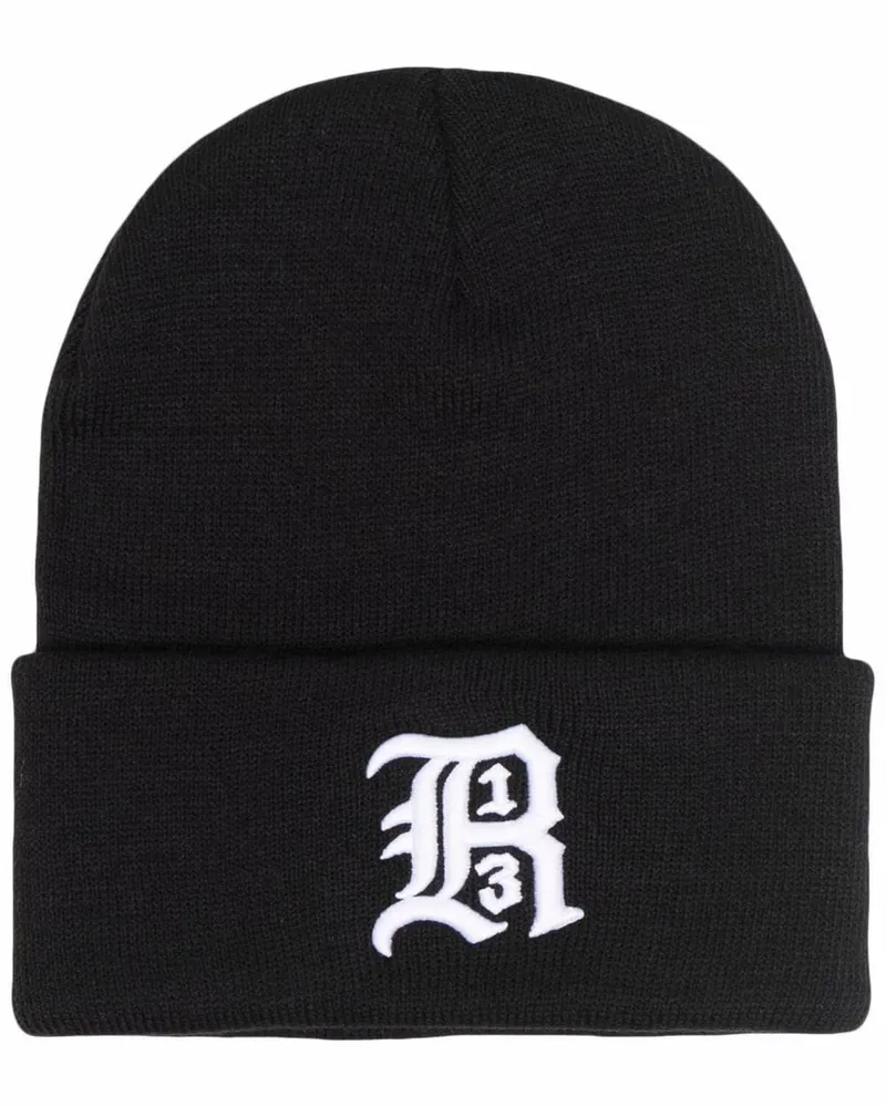 R13 Mütze mit Logo-Stickerei - Schwarz Schwarz