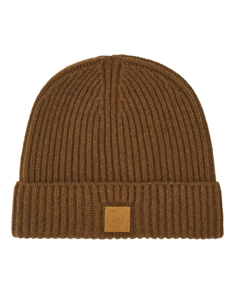 Ferragamo Gerippte Beanie - Braun Braun