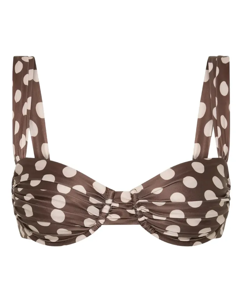 Faithfull The Brand Sol polka-dot bikini top - Braun Braun