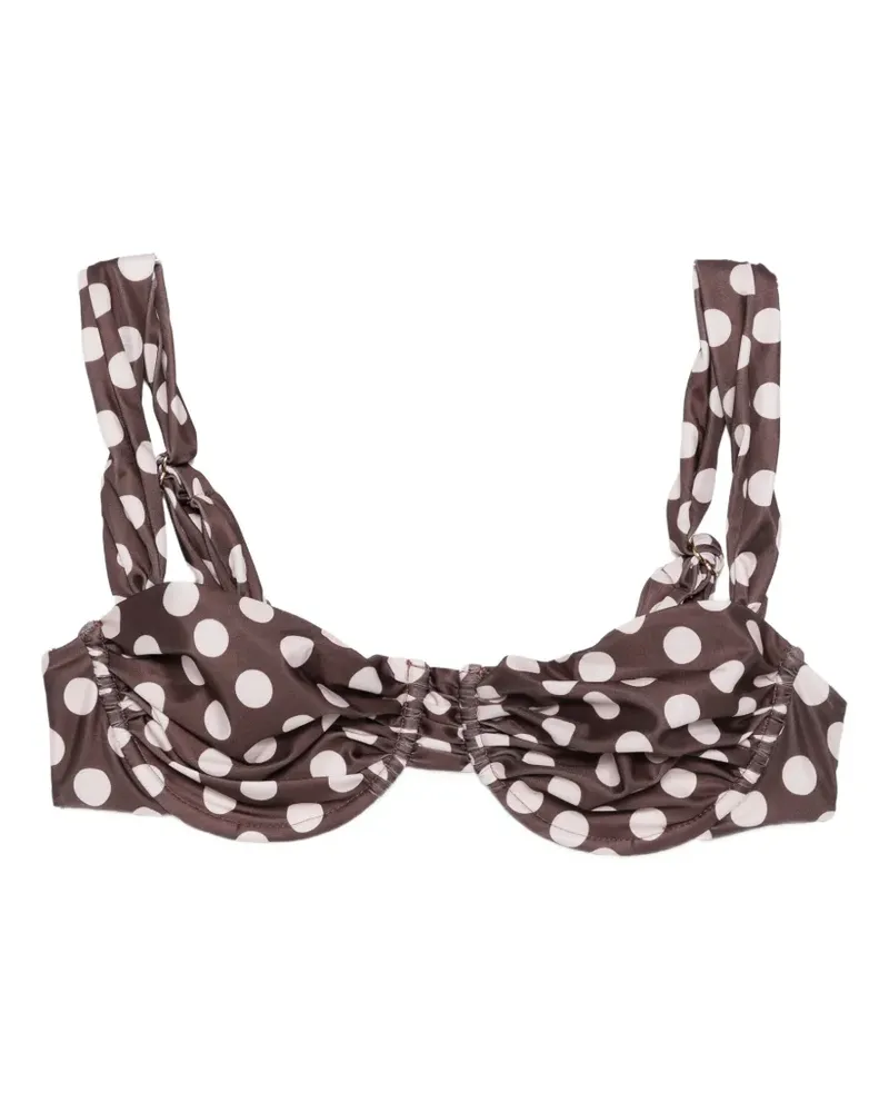 Faithfull The Brand Sol polka-dot bikini top - Braun Braun