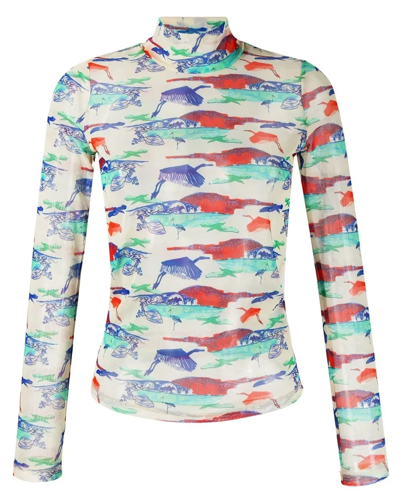 Henrik Vibskov Bluse mit grafischem Print - Nude Nude