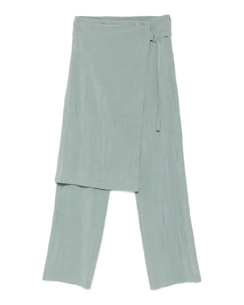 ALYSI layered wrap-design trousers - Grau Grau