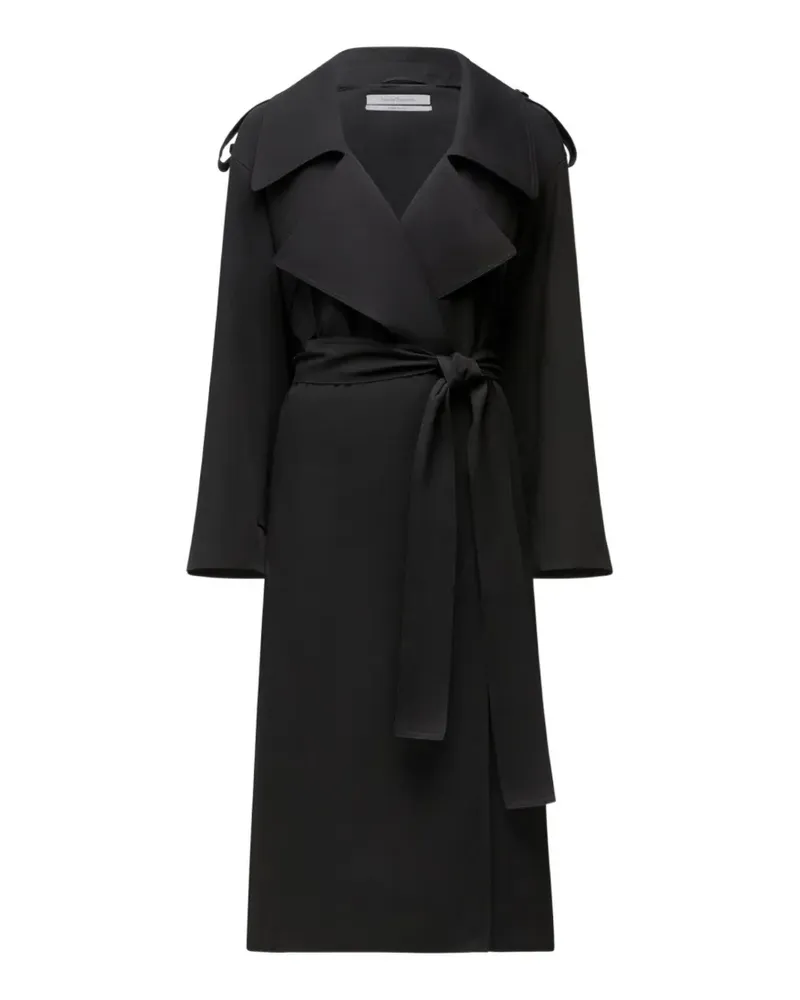 Another Tomorrow belted flap-pocket trench coat - Schwarz Schwarz