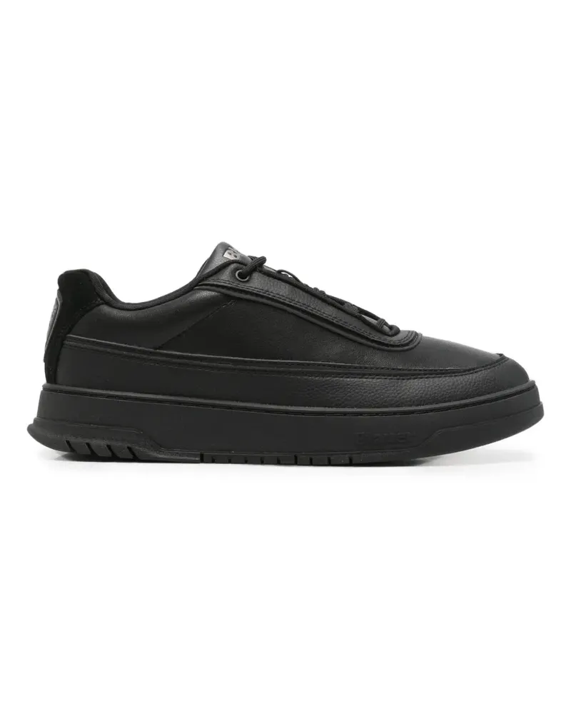 Blauer Sneakers mit Logo-Patch - Schwarz Schwarz