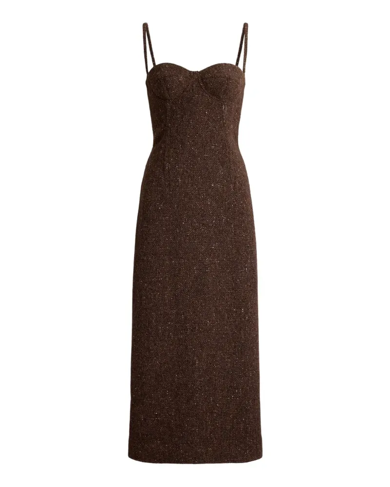 Ralph Lauren Midikleid mit Tweed-Effekt - Braun Braun