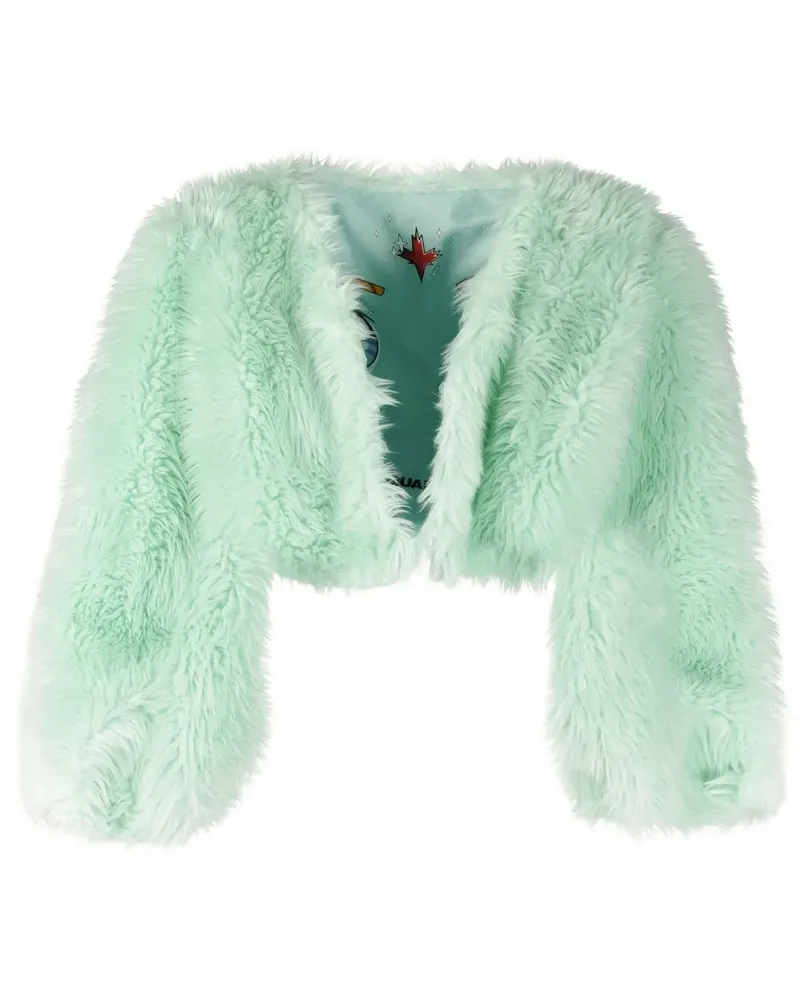 Dsquared2 Cropped-Jacke mit Faux Fur - Grün Grün