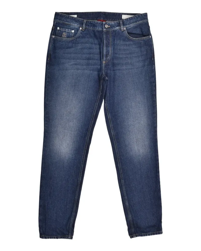 Brunello Cucinelli Ausgeblichene Straight-Leg-Jeans - Blau Blau