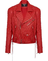 Balmain Gesteppte Bikerjacke Rot