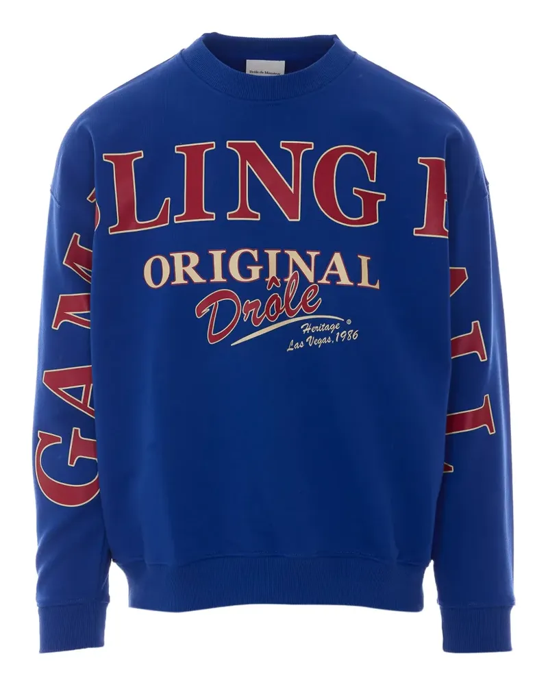 Drôle de Monsieur Sweatshirt mit Logo-Print - Blau Blau