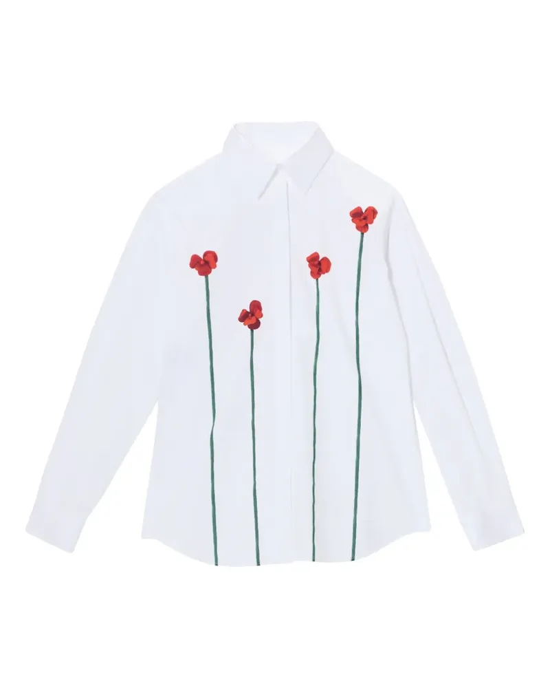 Moschino poppy-print shirt - Weiß Weiß