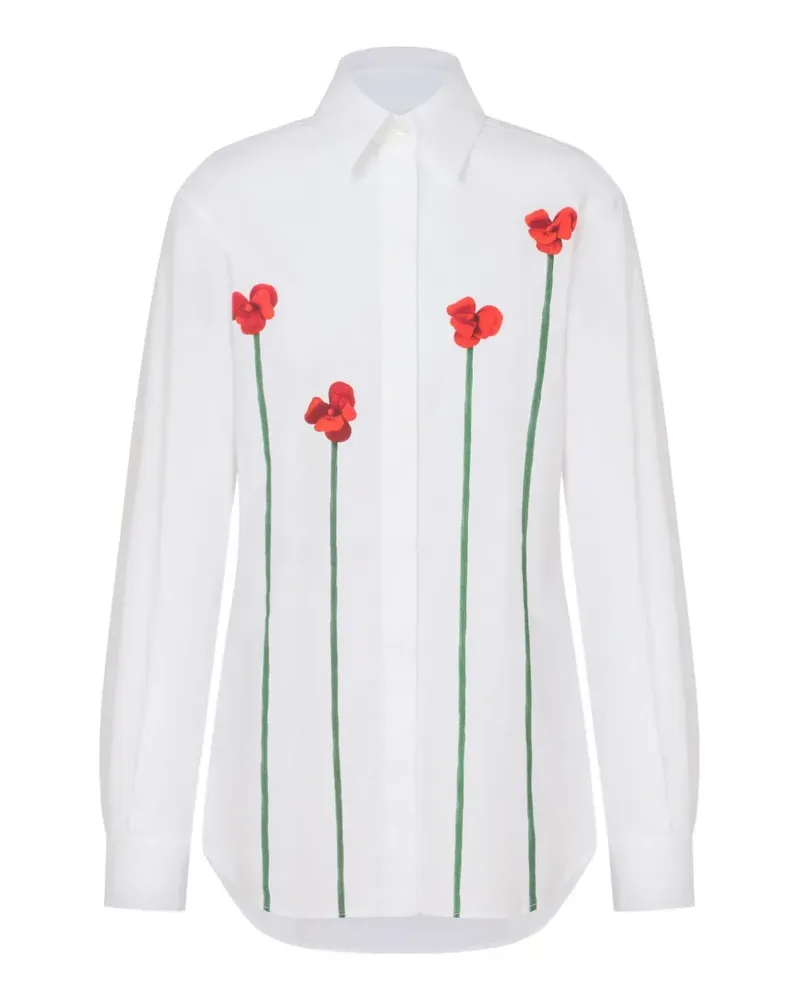 Moschino Hemd mit Mohn-Print - Weiß Weiß