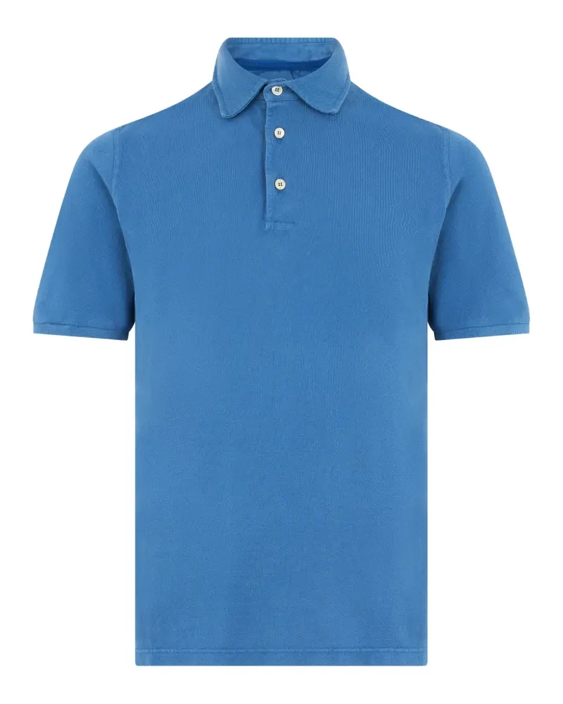 Fedeli short-sleeve cotton polo shirt - Blau Blau