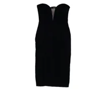 Schulterfreies Kleid aus Samt - Blau