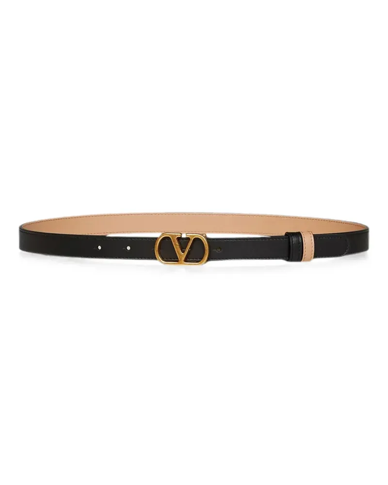 Valentino Garavani Wendbarer VLogo Signature Gürtel aus glänzendem Kalbsleder - Schwarz Schwarz